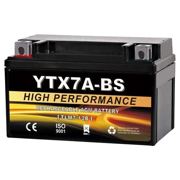 Batería para motocicleta Daakmax YTX7A-BS 12V 6Ah AGM sellada 105 CCA
