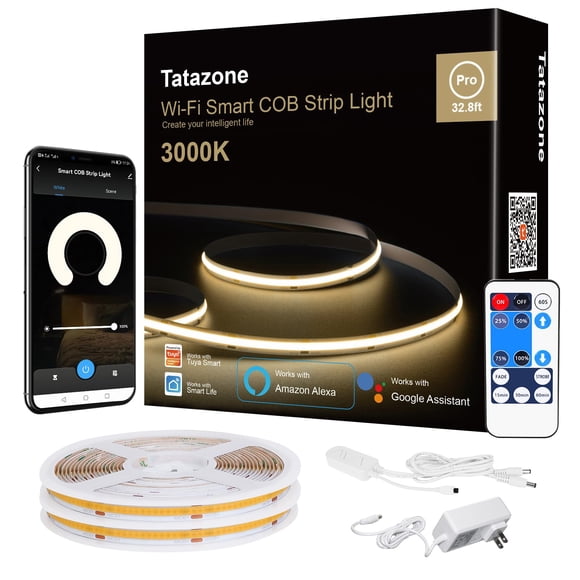 Tira de Luz LED COB Blanca Inteligente Tatazone 10m 3000K WiFi