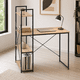 thumbnail image 2 of Escritorio con Estante 4 Niveles para Home Office, Estudio u Oficina, Diseño Industrial Madera y Negro, 2 of 8