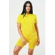 thumbnail image 1 of Conjunto Básico De Dos Piezas Basics Camiseta Top Y Shorts De Ciclista De Manga Corta Sin Costuras Y Elástico Color Amarillo (para Mujer), 1 of 2