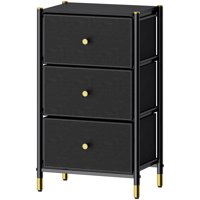 Velador Cajonera 3 Cajones Carry All Metal Madera Eco Cuero