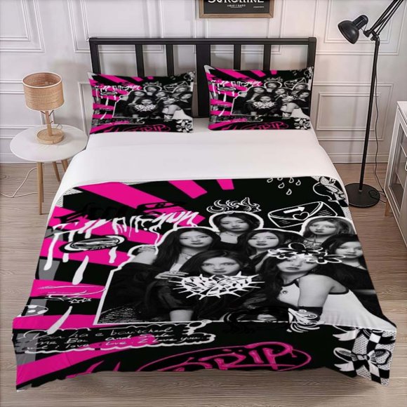 (G)I-DLE Graffiti Style Poster Theme Bedding Three-Piece Set Duvet Cover Pillowcase Set