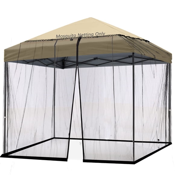 Malla mosquitera para sombrilla de patio Tiimmgaal 10x10 pies, negra