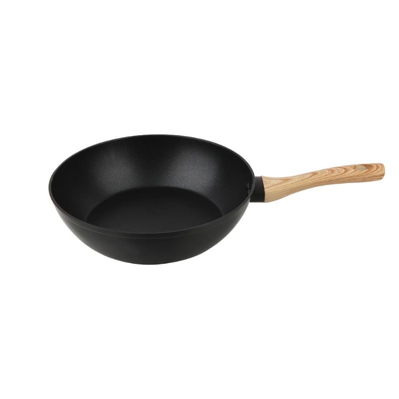 Mainstays - Wok 28 Cm Aluminio Mango Madera Negro