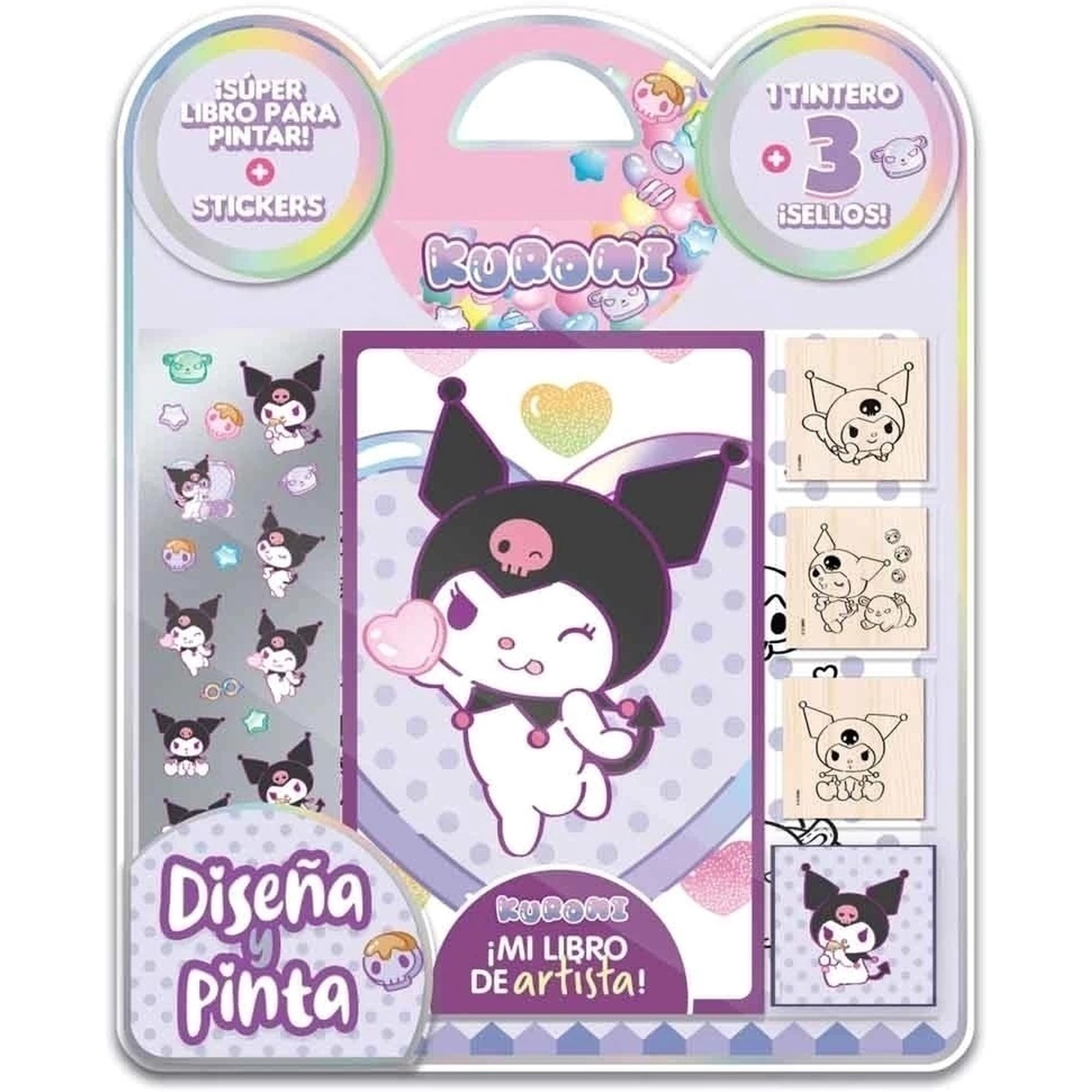 Vertice - Blister Libro Para Pintar + 1 Tintero Sellos Y Pinta Kuromi