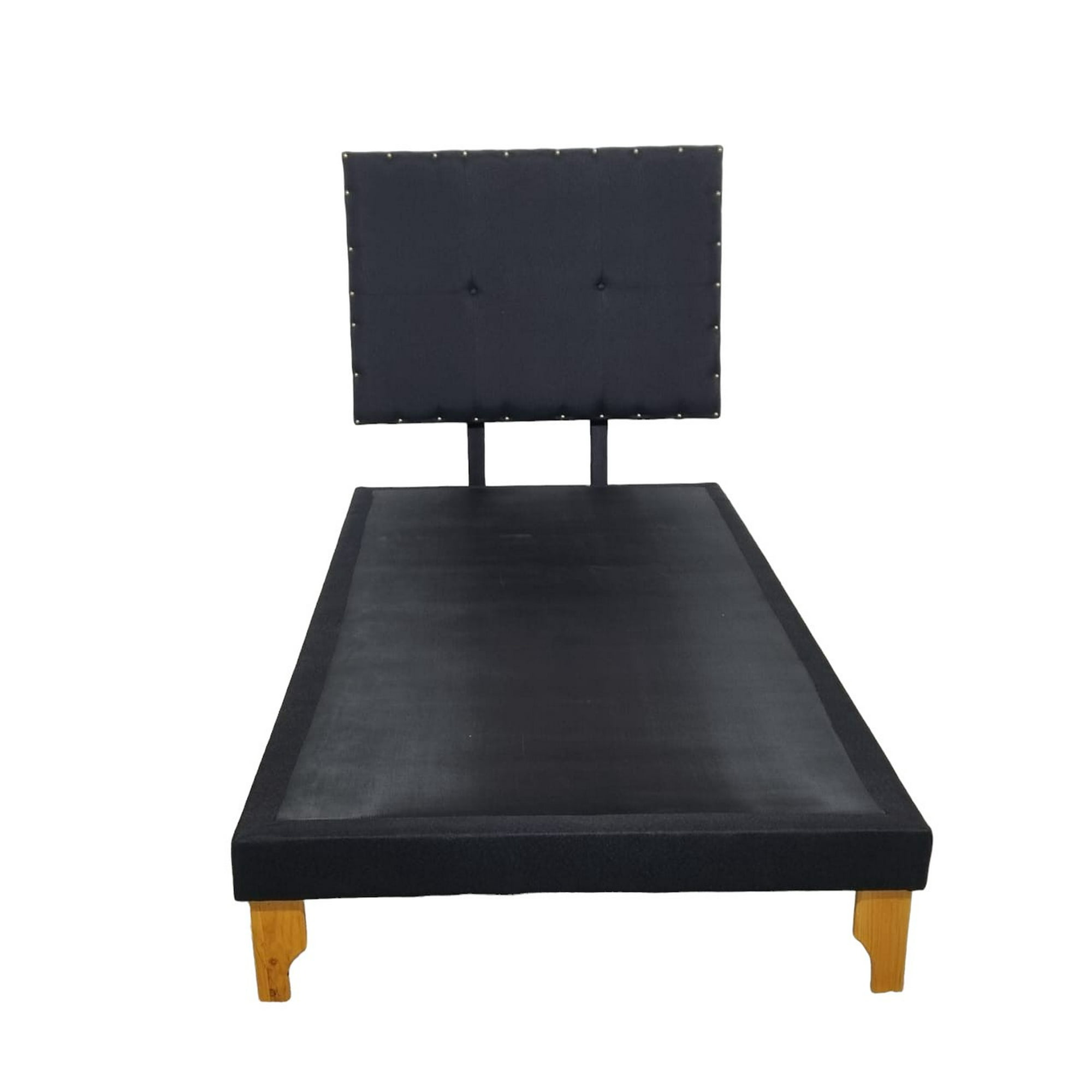 Diseños Valestrini - Cama Europea De Plaza Lino Negro