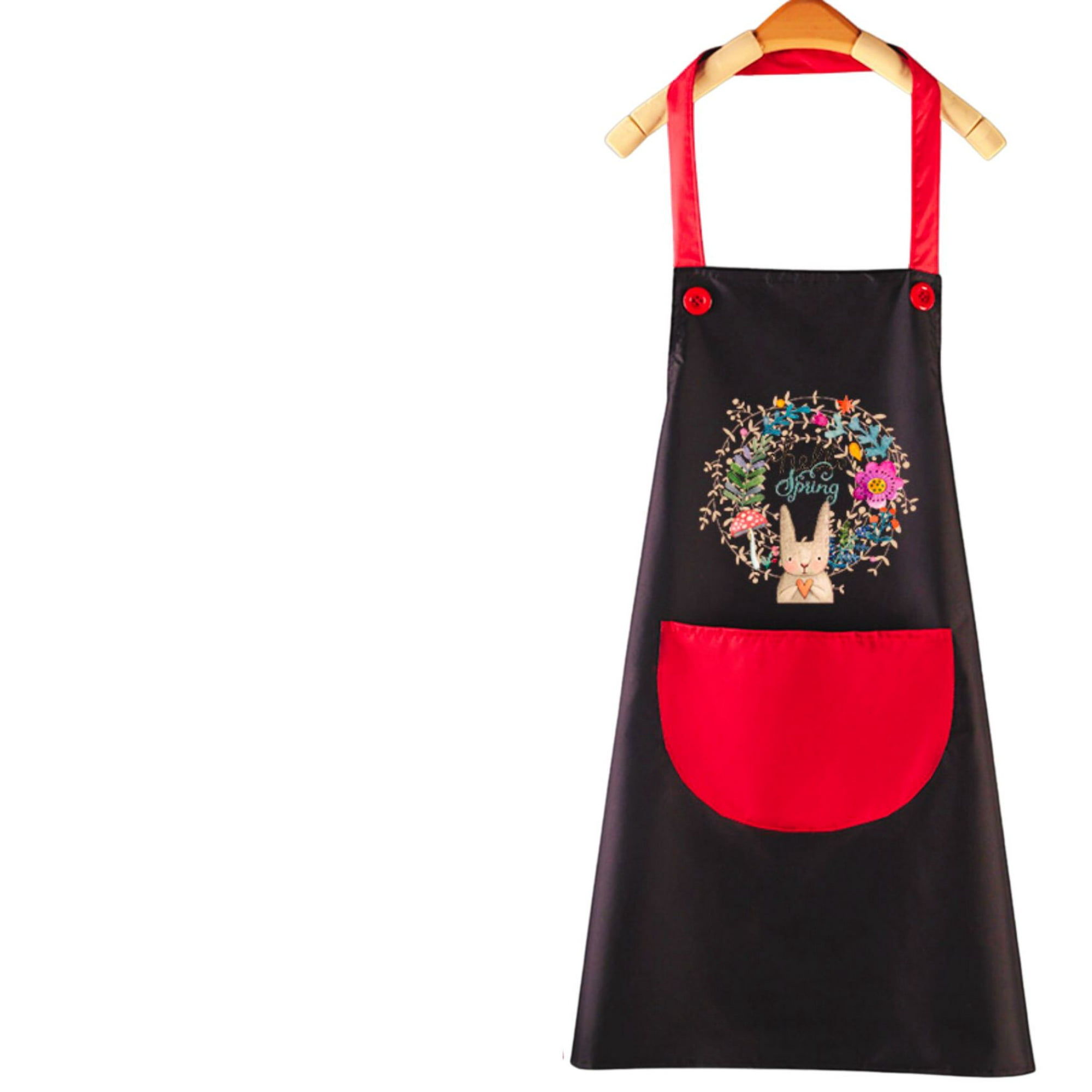 Handydeco - Delantal De Cocina Impermermeable Con Bolsillo Y Toallas