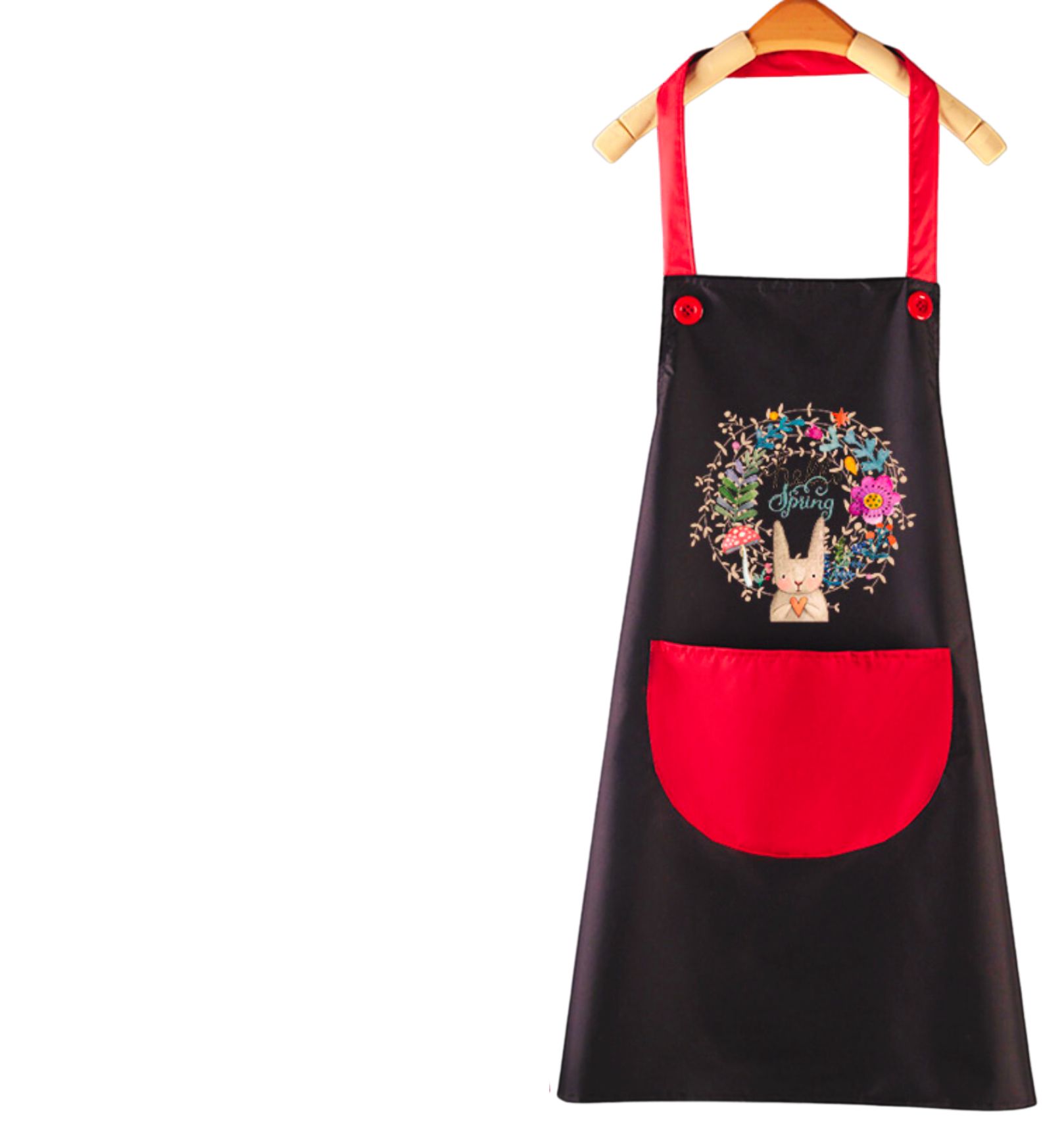 Handydeco - Delantal De Cocina Impermermeable Con Bolsillo Y Toallas