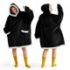 thumbnail image 1 of Sudadera con capucha para adultos y niños, forro sherpa, color negro, 1 of 7