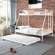 thumbnail image 1 of Metal Twin over Full Bunk Bed with Trundle/ Heavy-duty Sturdy Metal/ Noise Reduced/ Safety Guardrail/ Wooden Decoration/ Convenient Trundle / Bunk Bed for Three/ CPC Certified/ No Box Spring Needed, 1 of 3