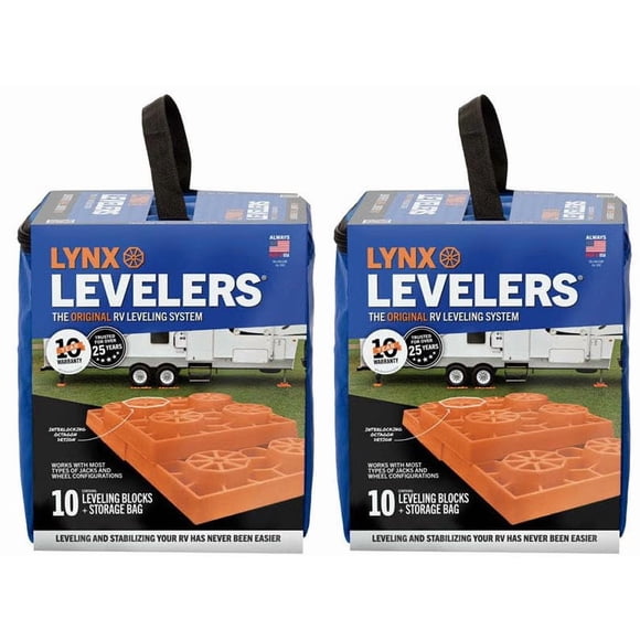 Bloques de nivelación Tri-Lynx Lynx Levelers, paquete de 20 con bolsas de transporte