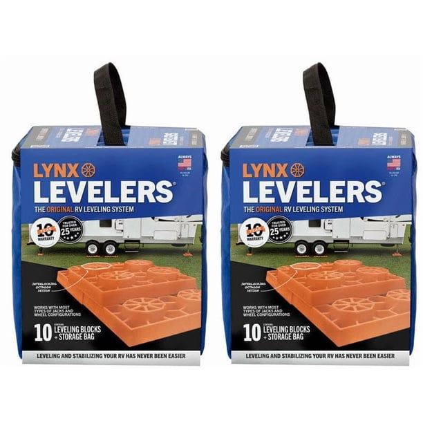 Bloques de nivelación Tri-Lynx Lynx Levelers, paquete de 20 con bolsas de transporte