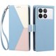 thumbnail image 3 of Funda con Solapa para Xiaomi 14T Pro, Diseño Tricolor con Ranuras, Azul Claro, 3 of 6