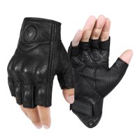 Guantes Para Motociclismo De Cuero Motowolf 0302B Dedos Cortos - Talla M