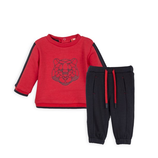 Buzo Bebé Niño Cuello Redondo Diseño Tigre Rojo Pillin