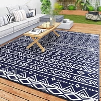 Alfombra De Exterior Outsunny, Impermeable, 240 Cm X 300 Cm, Azul Y Blanco