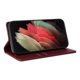 thumbnail image 3 of Funda Billetera de Cuero para Samsung Galaxy S21 Ultra con Tarjetero y Soporte - Tapa Magnética Rojo, 3 of 6