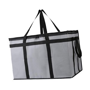 Magideal - Bolsa Aislada Para Entrega De Alimentos, Bolsa De Compras Para Comestibles, Entrega De Comida Para Llevar, Práctica Bolsa Comercial Grande Para Cateri Gris Negro