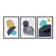 thumbnail image 1 of Set de Cuadros Abstracto Cyan Gris con Marco Negro, 1 of 1