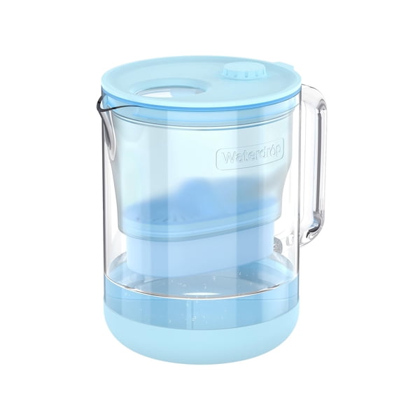 Filtro de agua Pitcher Waterdrop Glass alcalino, 1 filtro de 1,7 L