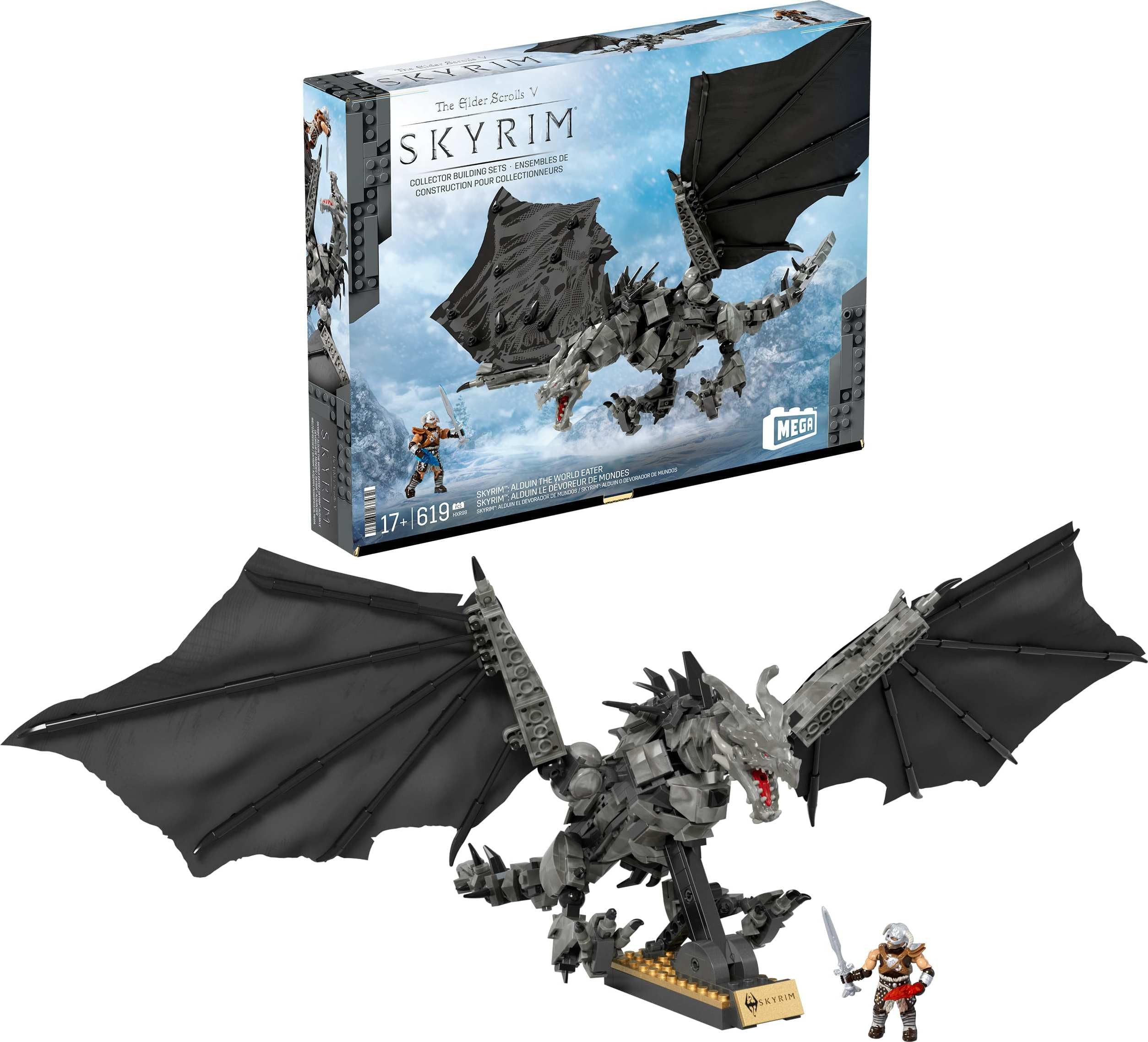 Figuras De Acción Y Juguetes De Construcción Mega Skyrim Alduin Con 619 Piezas