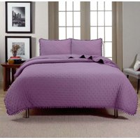 Oem - Cubrecama Y Fundas Con Pompon Dos Plazas Dormitorio 4