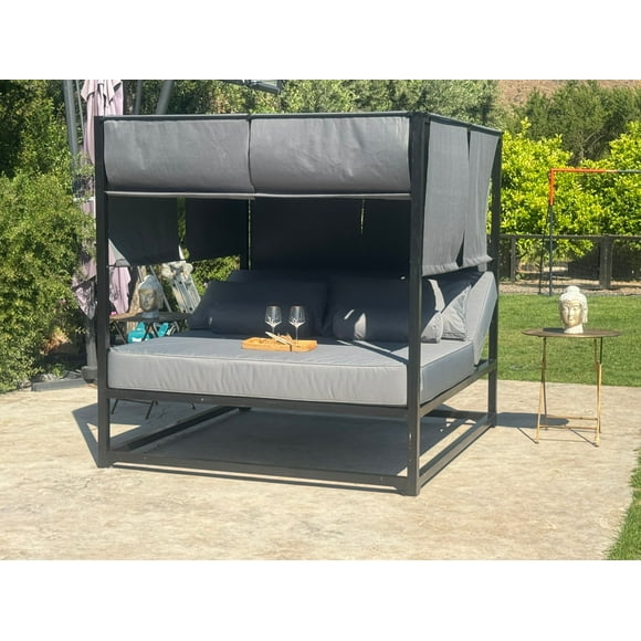 Cama balinesa moderna , king, crudo