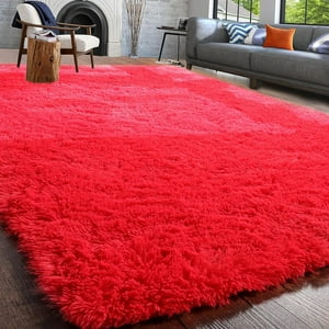 Genérico - Alfombra Peluda 2 X 2.4 - Rojo Liso