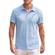 thumbnail image 1 of INSPIRE CHIC Camiseta Polo de Punto Texturizado para Hombre de Manga Corta Casual de Verano para Golf Talla M Azul Claro, 1 of 5