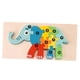 thumbnail image 5 of Rompecabezas De Números De Animales De Madera Rompecabezas De Madera Juguete De Animales Para Niños En Edad Preescolar Elefante, 5 of 5