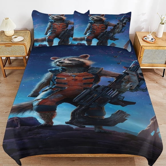 Guardians of The Galaxy Bedding Sets Ultra Soft Skin-Friendly Duvet Cover 3 Piece, Cute Comforter Cover Bed Set for Boys Girls Kids
