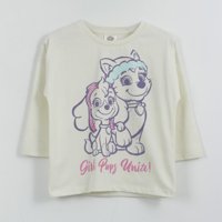 Polera Manga Larga Niña Everest & Skye Blanco Paw Patrol