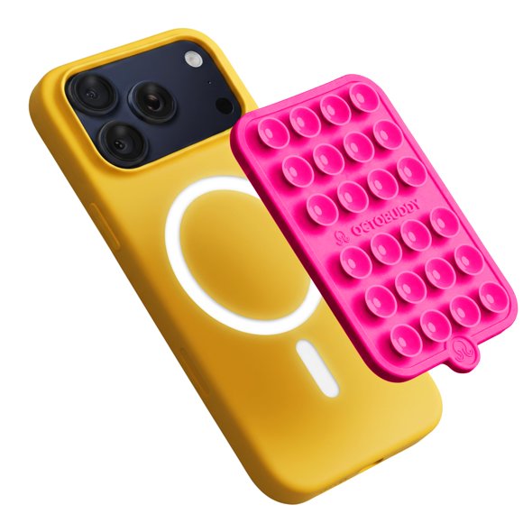 Soporte para celular OCTOBUDDY Magnet Doble Magnético y Succión Rosa Intenso