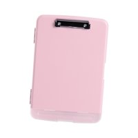 Ioensy - Portapapeles De Perfil Bajo Con Almacenamiento Y Portalápices Para Oficina Escolar, Negocios, Rosa