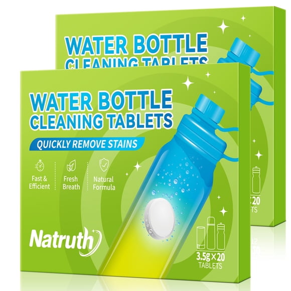 Tabletas limpiadoras para botellas de agua NATRUTH 40 tabletas