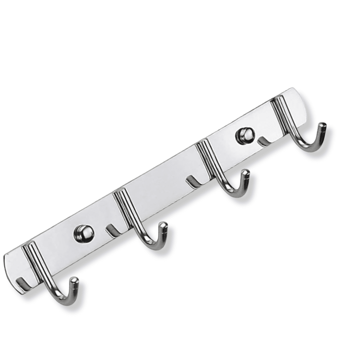 Genérica - Perchero Pared Acero Inoxidable Plateado 4 Ganchos Multiuso