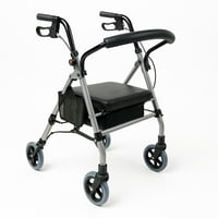 Glomed - Andador Burro Ortopédico 4 Ruedas Asiento Y Canasto Gris
