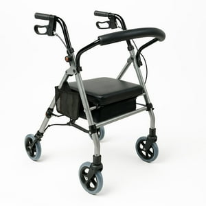 Glomed - Andador Burro Ortopédico 4 Ruedas Asiento Y Canasto Gris Gris