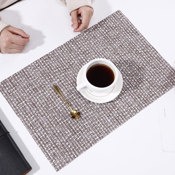 XmhyTop Juego de 6 Manteletes Individuales para Mesa, Hechos de PVC Resistente, Antideslizantes y Termorresistentes, Ideal para Hogares, Restaurantes y Cocinas, Estilo C, 45*30cm, Gris oscuro