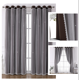 thumbnail image 2 of suxuMhao Cortinas de Estrellas Huecas con Gasa, 2 Piezas 52x72in, Cortinas para Sala/dormitorio, Cortina Transparente Perforada Opaca, Marrón Oscuro + Blanco, Poliéster y Encaje, 2 of 5