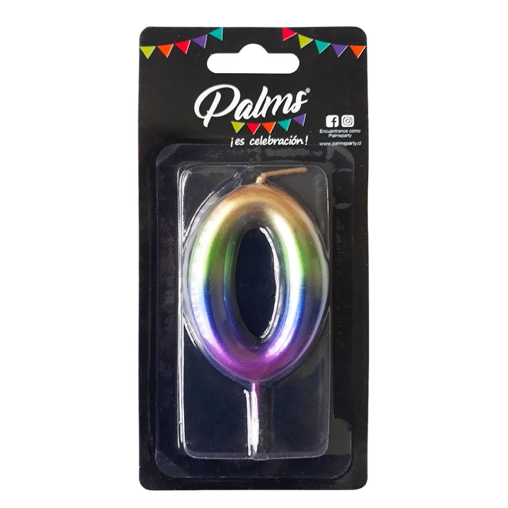 Vela Arcoiris Num 0 1 Un Palms