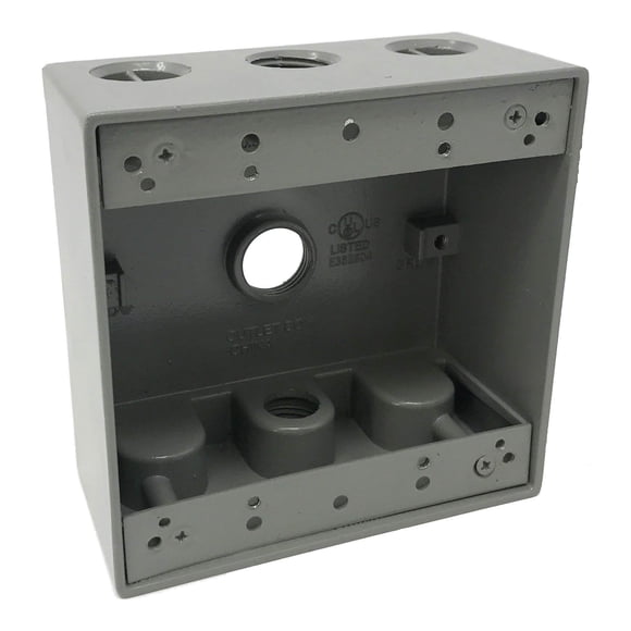 Caja para tomacorriente eléctrica Sealproof de 2 módulos, resistente a la intemperie, 3