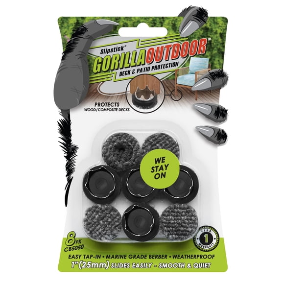 Protectores para patas de muebles Slipstick Gorilla Outdoor de 1" resistentes a la intemperie