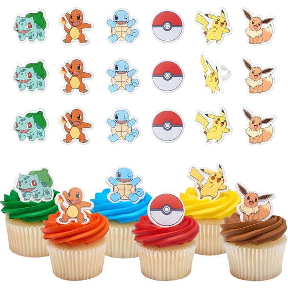 Anillos DecoPac Pokémon para Cupcakes, 24 Unidades