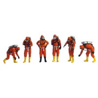 Bothyi - 6X 1:64 Figuras De Personas Bombero Figuras De Personas Para Casa De Muñecas Micro Paisajes Naranja