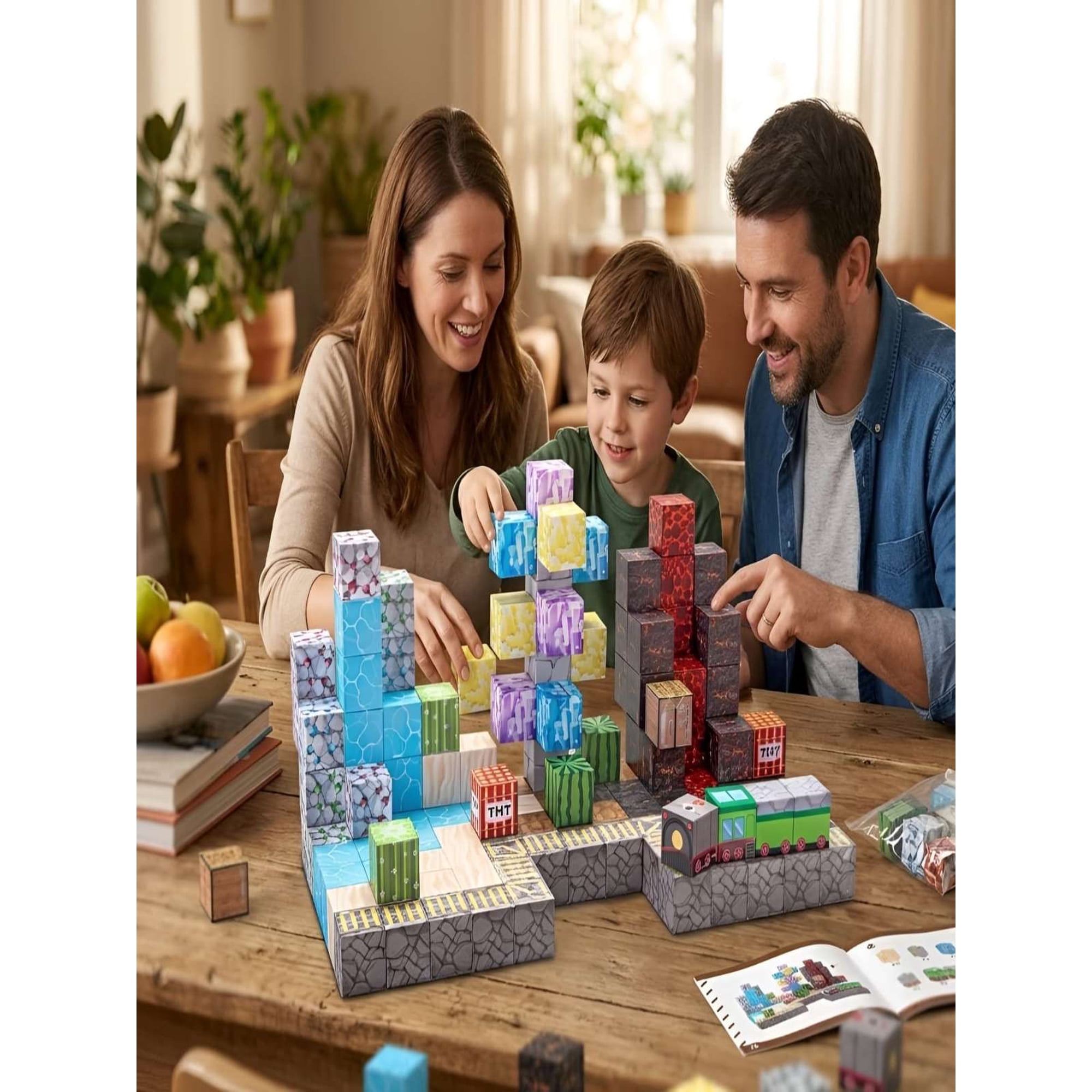 Todo Para El Hogar - Cubos Magnéticos De Construcción 125 Piezas Tipo Minecraft