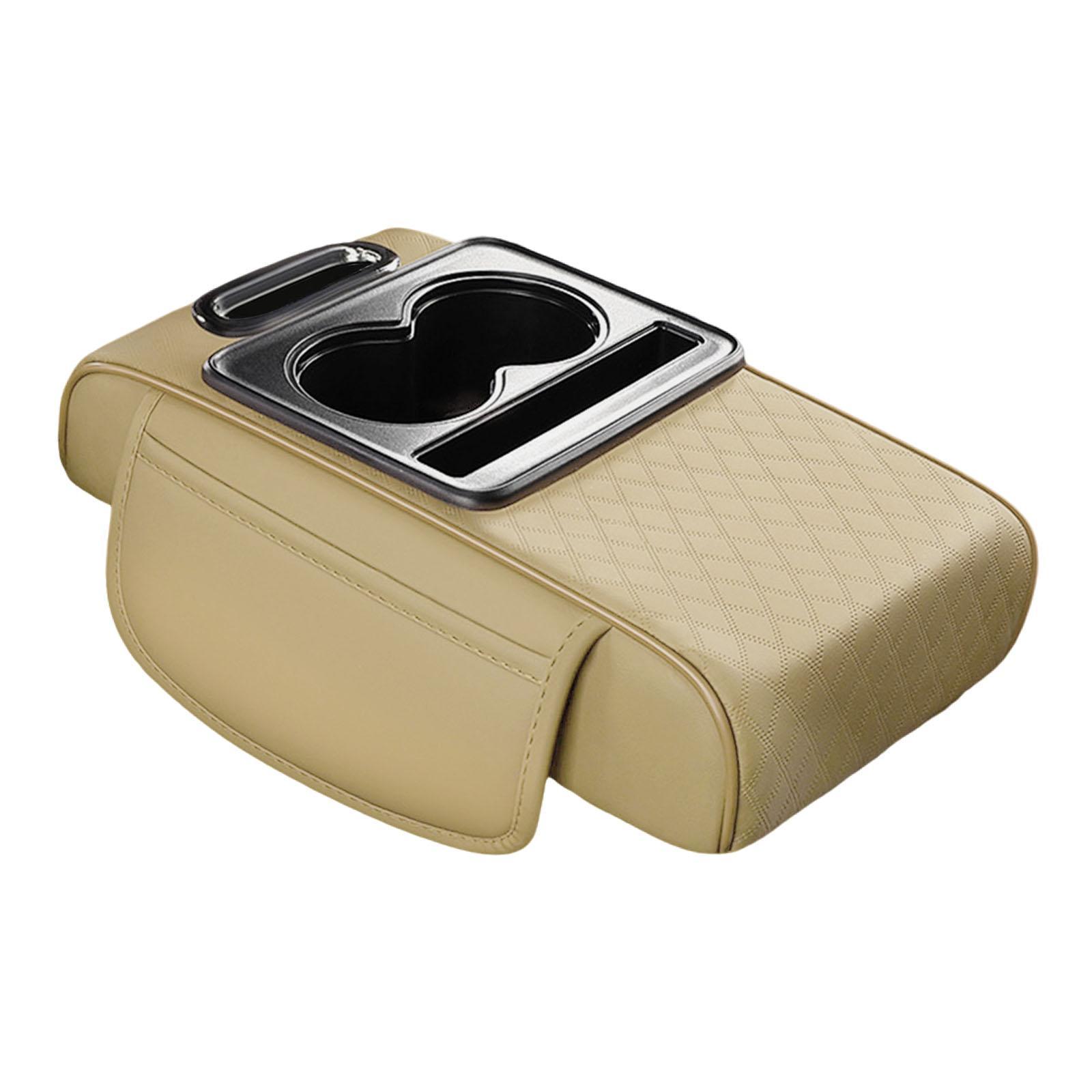 Magideal - Almohadilla De Consola Central De Automóvil Genérica Con Portavasos Fácil De Instalar La Almohadilla De Reproducción De Cuero Pu Versátil Para El Estilo G