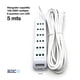 thumbnail image 2 of Alargador Múltiple 5mts 10a Zapatilla 6 Posiciones Led Sec Blanco, 2 of 5