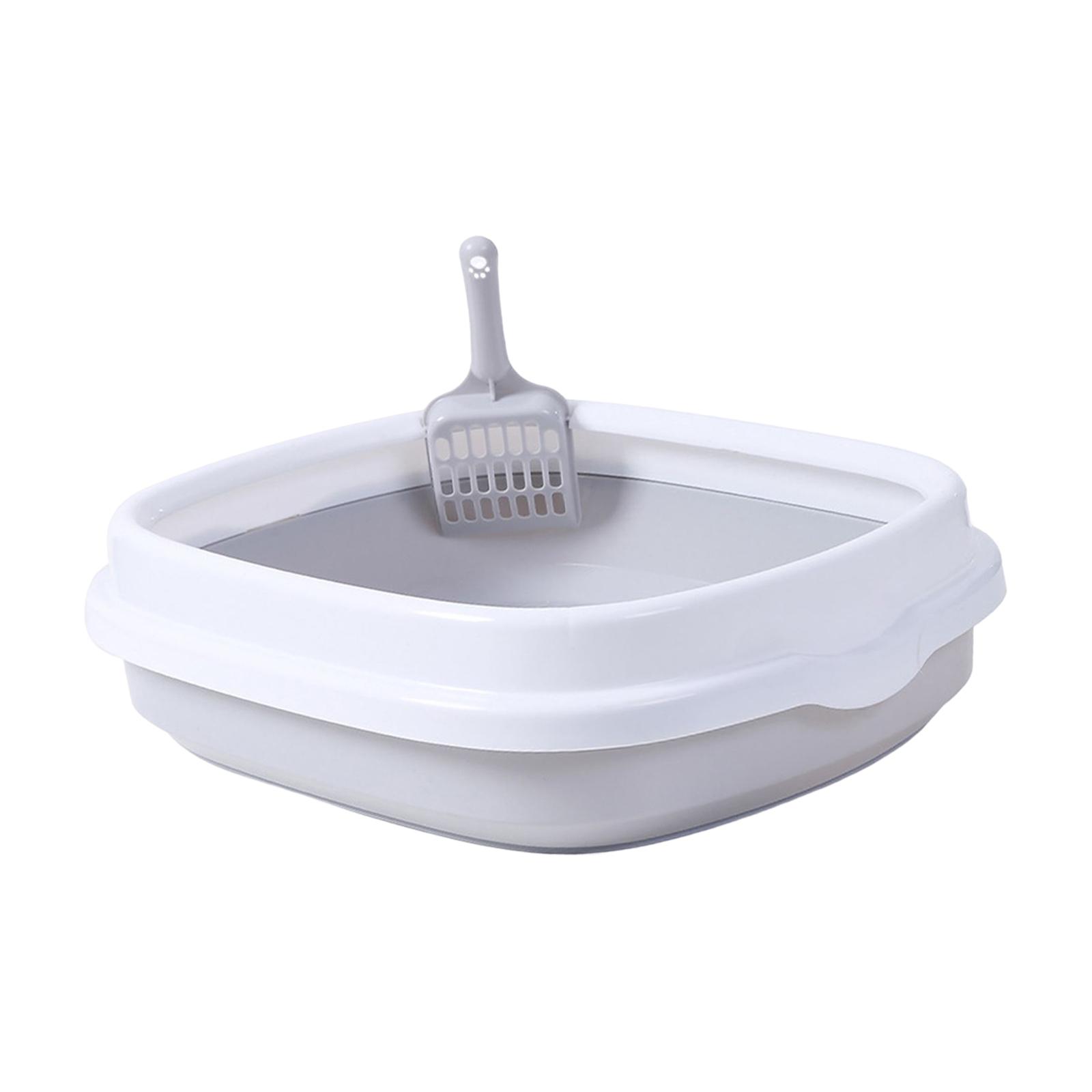 Magideal - Caja De Arena Para Gatos Semicerrada, Bandeja Para Perros Con Bandeja De Cama Elevada, Caja De Arena De Fácil Limpieza, Inodoro Portátil Duradero Para Gris Grande