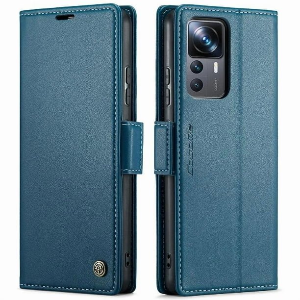 CaseMe tipo cartera Xiaomi 12T/12T Pro con cierre magnético, RFID, tarjetero, soporte, carga inalámbrica